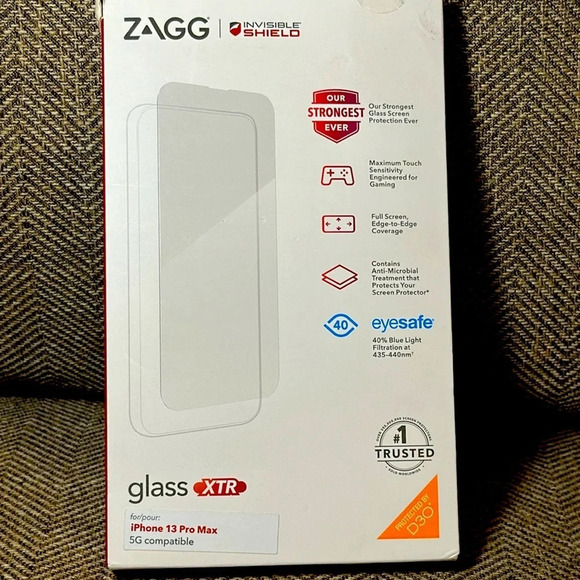 NWT Zagg Invisible Shield Glass XTR iPhone 13 Pro Max Screen Protector $65 MSRP - Picture 1 of 8